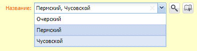 Пример поля для фильтрации по списку