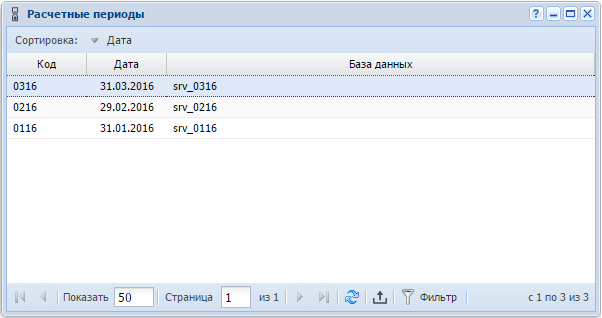 Модуль «Расчетные периоды»