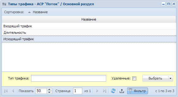 Модуль «Типы трафика»